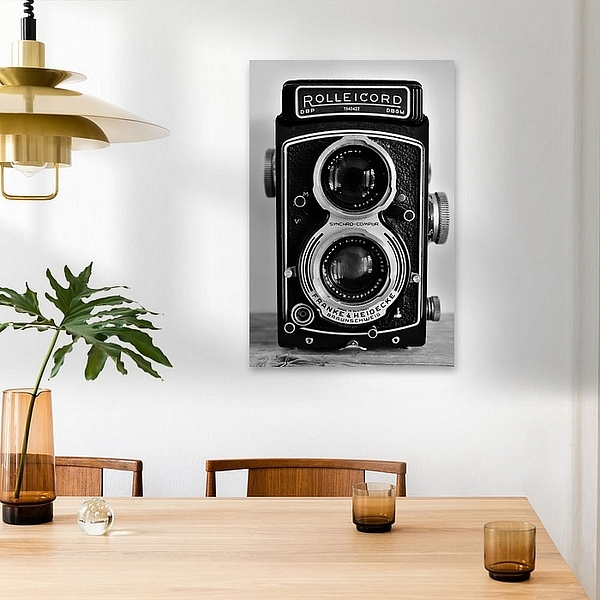Vintage rolleicord camera in zwart wit