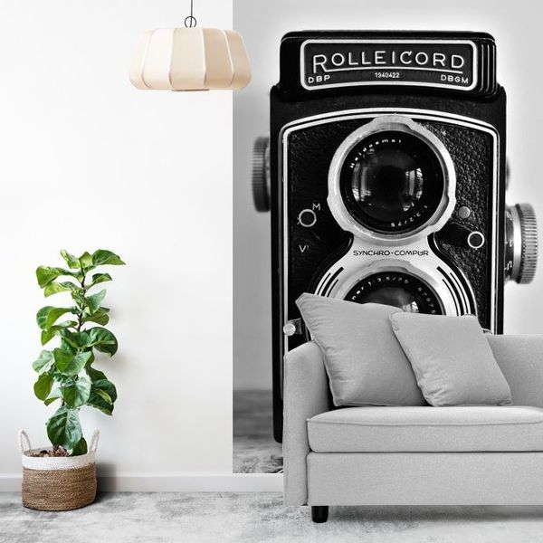 Vintage rolleicord camera in zwart wit