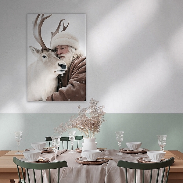 Santa And Deer