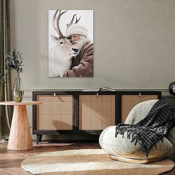 Santa And Deer