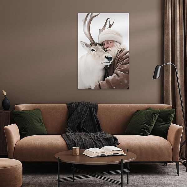 Santa And Deer