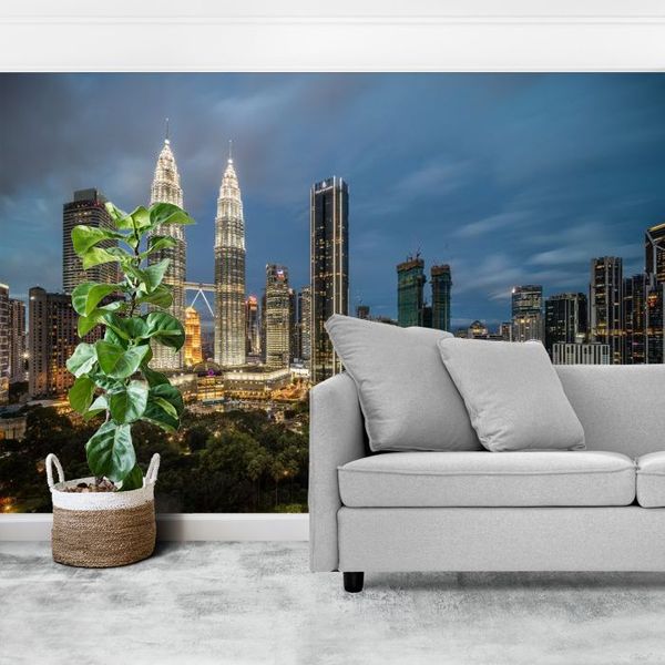 De Kuala Lumpur Skyline in de avond