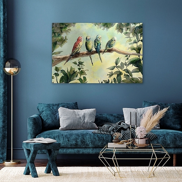 Tropische kleurige vogels in de jungle